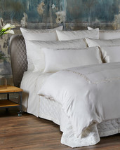 ️ Frette Boho Embroidery Euro Pillow Shams Set Of 2 Ivory / Ivory / New - £70.50 GBP