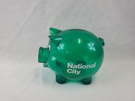 VINTAGE National City Bank Green Plastic Piggy Bank - £15.56 GBP