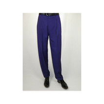 Mens Apollo  King  Banded Collarless suit Chinese Mandarin Wide leg AG95 Purple image 9