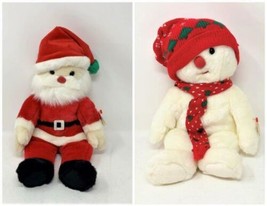 TY Beanie Buddies 2000 Christmas Santa & 1999 Snowboy with Tags - $37.24