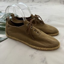 Hirica Womens Espadrille Oxford Flats Size 39 Brown Suede Lace Up Made i... - $28.70