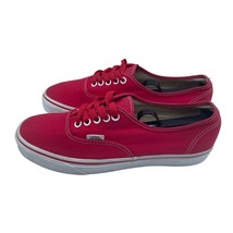 Vans Authentic Low Red Canvas Shoes Skateboard Casual Mens Size 8 Womens... - $32.66