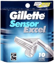 Gillette Sensor Excel Men&#39;s Razor Blade Refills, 10 Count - £12.04 GBP