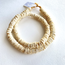African Ostrich Eggshell Heishi 10-12mm Beads Approx 300 Strand Vintage - $65.00