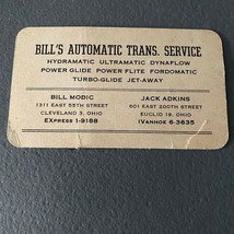 Bill&#39;s Automatic Transmission Service vtg 1950s business card Cleveland ... - $6.33