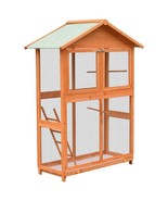 vidaXL Bird Cage Brown and Green Pinewood, Polyester Large Bird Cage - $9,975.20 MXN