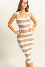 HYFVE Striped Scoop Neck Wide Strap Knit Dress - $69.05