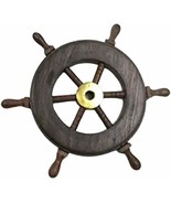 NauticalMart Ship Wheel 6&quot; Wood and Brass Nautical Decor - £7.78 GBP