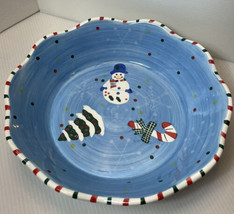 Temp-tations By Tara Holiday Bakeware Pie Dish 9.5 Inches Christmas Snowman - £12.87 GBP