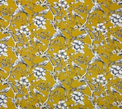 Stof France Fauvette Moutarde Yelllow Bird Toile Designer Fabric 3.2 Yards 54&quot;W - £35.79 GBP