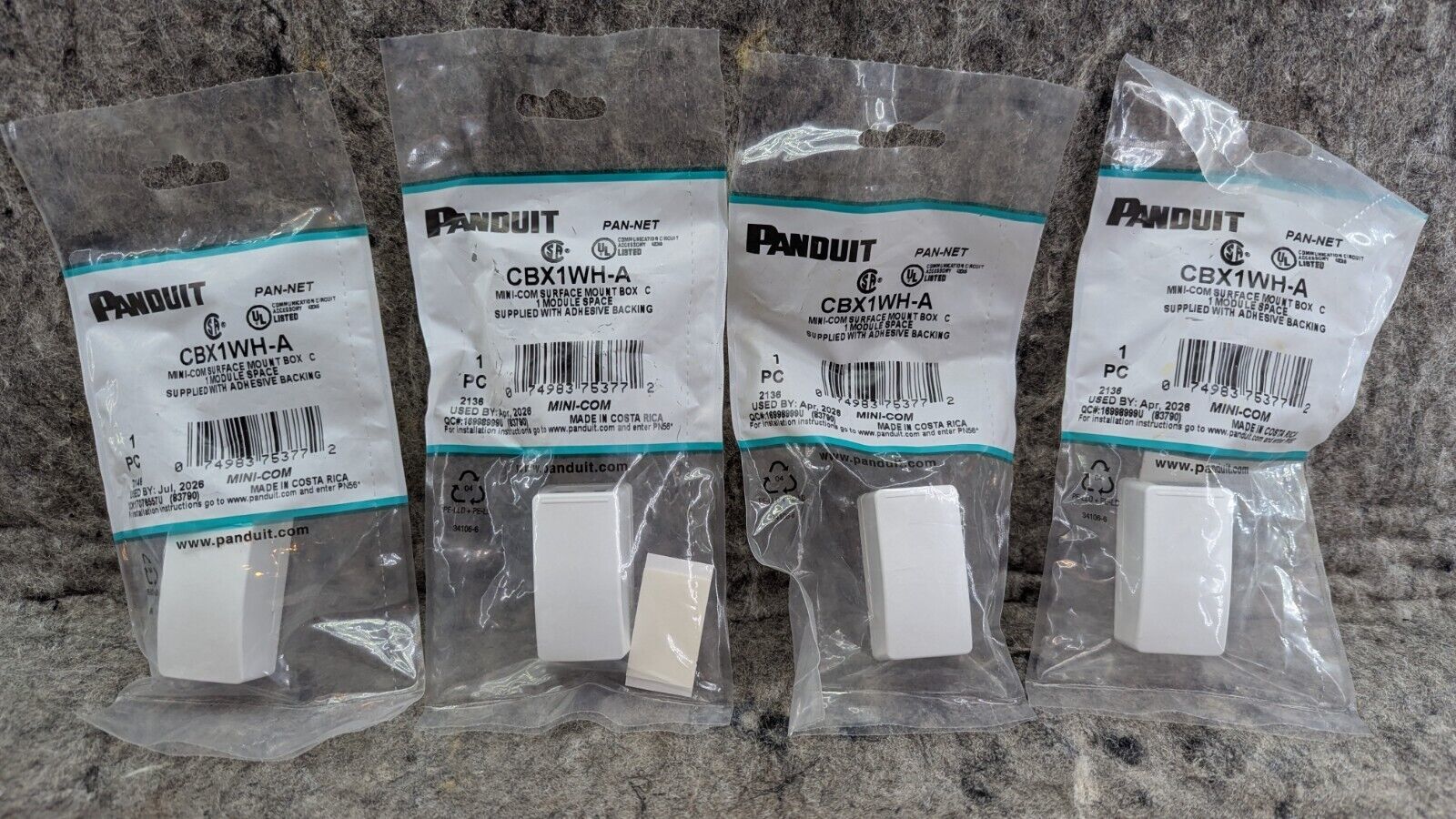 4 New Panduit CBX1WH-A Multimedia Outlet Housing Surface White 1-Port - $14.99