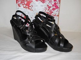 Chinese Laundry New Womens Devan Black Wedge Sandals 6.5 M Shoes - £61.37 GBP