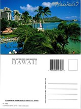 Hawaii Honolulu Aloha From Waikiki Beach Daytime Coastline Water VTG Postcard - £7.50 GBP