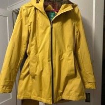 Pendleton NWT hooded rain coat, size large yellow with plaid lining - £71.46 GBP