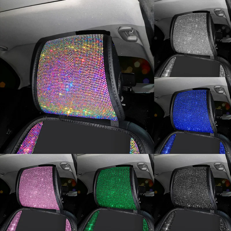 1PC Bling Car Seat Covers Universal Fit Car Head Pad Diamond Rhinestones Auto - £14.74 GBP