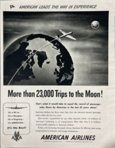 1947 American Airlines Vintage Print Ad More Than 23,000 Trips To The Moon - £11.55 GBP