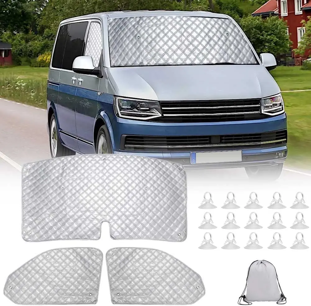 Internal Thermal Blind Window Cover Set for VW T5 T6 3PCS Sunshade Windscreen - £27.66 GBP