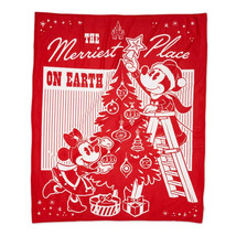 WDW Disney Mickey and Minnie Mouse Holiday Fleece Throw - £79.74 GBP
