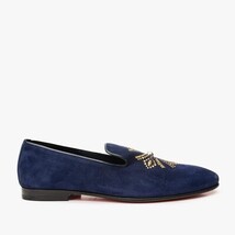 The Lazio Shoe Navy Blue Suede Slip-on Loafer Men Shoe image 7