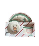 Cookie &amp; Co. Kids Organic 5 Piece Christmas Dinner Set Plate Bowl Fork S... - $313.52 MXN