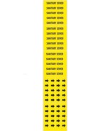 SANITARY SEWER adhesive Yellow Stickers Pipe Markers Arrows sewage BRADY... - $349.57 MXN