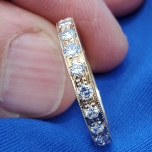Earth mined Diamond Deco Wedding Band 14k Eternity Anniversary Ring Size 9.5 - $2,465.25