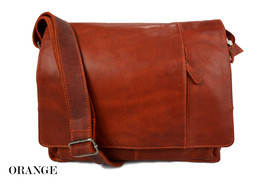 Notebook bag leather shoulder messenger bag tablet laptop women men notebook bag - £207.88 GBP