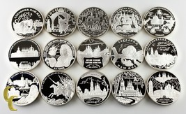1996 - 2010 Russia 25 Roubles, 5oz Silver Comm. Proof Coins Lot of 15 - £5,697.82 GBP