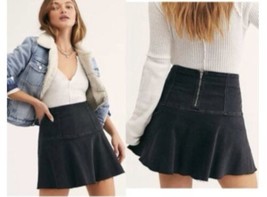 Size 2 Free People Women&#39;s Highlands Denim Skirt Black BNWT - £12.63 GBP