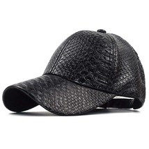 Snakeskin-Leather Baseball-Cap Unisex Casual-Dad-Hat Adjustable Snapback... - £21.17 GBP