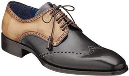 Handmade Men’s Black &amp; Brown Color Leather Shoes, Wing Tip Dress Formal shoes - £115.72 GBP