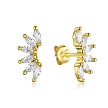 Kuololit Tourmaline Emerald Gemstone Stud Earrings for Women Girls Solid 925 Sil - £16.99 GBP