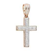 2.50 Ct Round Cut Diamond Cross Men&#39;s Pendant 14K Yellow Gold Finish   - $159.99