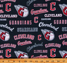 Cotton Cleveland Guardians MLB Sports Team Navy Fabric Print by the Yard... - $13.95