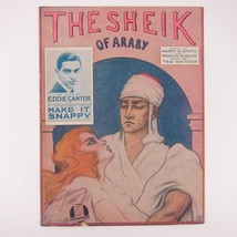 Sheet Music The Sheik Of Araby Eddie Cantor Cover Make It Snappy Antique 1921 - £11.81 GBP
