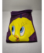 Tweety Bird 2000 Six Flags Kids Folding Purple  Lunch Bag 12&quot; x 6&#39; with ... - $19.80