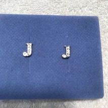 Vintage 2002 Avon Pave Initial Earrings -J - $32.95