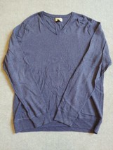 Sonoma V Neck Sweater Men&#39;s Size Large Purple Long Sleeve 100% Cotton - $18.76