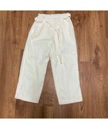 Abercrombie Kids White Cropped Pants Pull On Tie Belt Girls Size 9/10 Large - £21.67 GBP