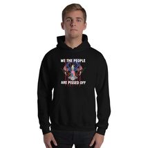 We the People Are Pissed Off Vintage USA Flag ON BACK Unisex Hoodie Black - £26.48 GBP+