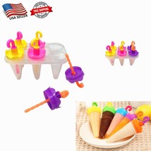 6 Freezer Ice Pop Maker Mold Popsicle Dessert Ice Cream Frozen Pops Cake Treats - £7.11 GBP