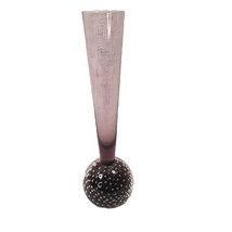 Mid-Century Control Bubble Purple Base Glass Bud Vase Bullicante 6.25&quot; Tall - $14.84