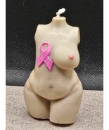 Pink Ribbon Single Breast Nude Woman Candle Size 3.661 in X 2.244 in - $20.58 CAD