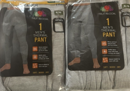 FRUIT of the LOOM Men’s Size XL (40-42) Thermal Pants Waffle Fabric • Lo... - $567.93 MXN