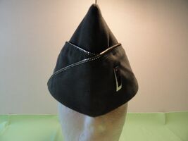 VINTAGE FLIGHT ACE PILOT AVIATOR ARMY GARRISON GREEN CAP HAT 6 3/4 W/ SI... - $31.67