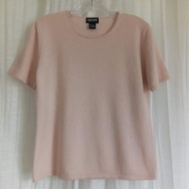 Kirkland 100% Cashmere Sweater 2 Ply Pink Shell Short Sleeve Scoop Neck ... - $38.94