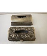 Vintage Pair of Ornate Moorish Tissue Box Covers  Embossed Floral &amp; Geom... - €127,80 EUR