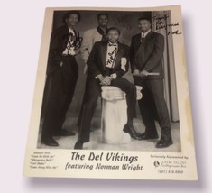 The Del Vikings Featuring Norman Wright Signed Photograph Vintage - $137.27