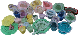 30 Lot Vintage Handmade Crocheted Easter Baskets See Full Description All Sizes - £31.98 GBP