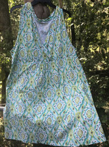 Women&#39;s Sz. 3X knit Tunic Top Short Dress? slvls Lime Turquoise Prp Kim ... - $21.56